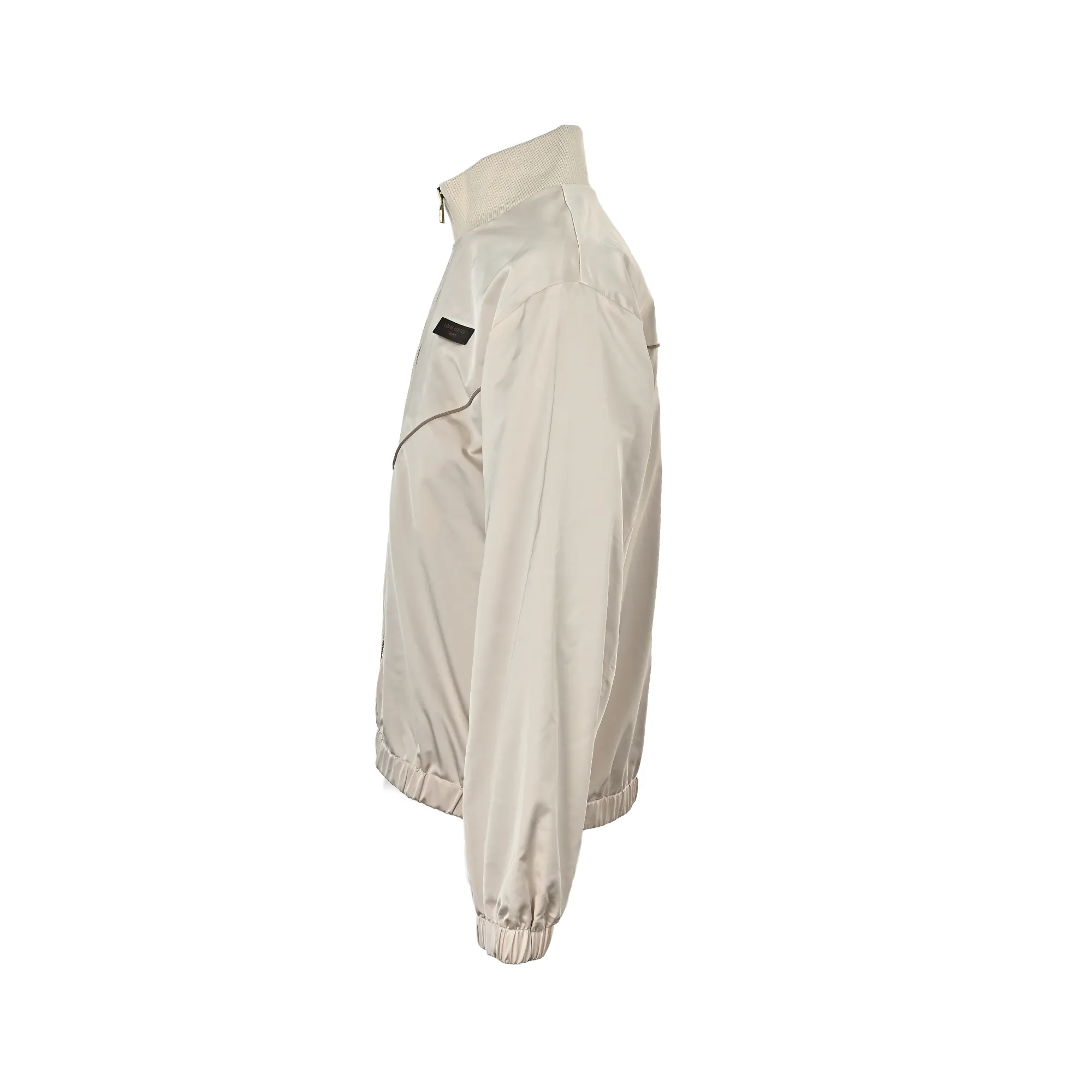 Louis Vuitton/Louis Vuitton leather logo silk satin sports coat